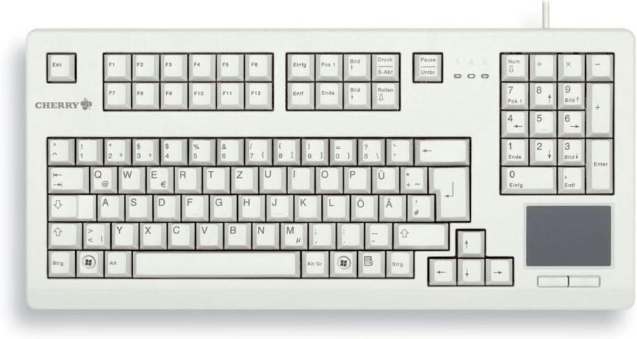 CHERRY Advanced Performance Line TouchBoard G80-11900 kabelgebundene Tastatur mit Touchpad (USB, hellgrau)