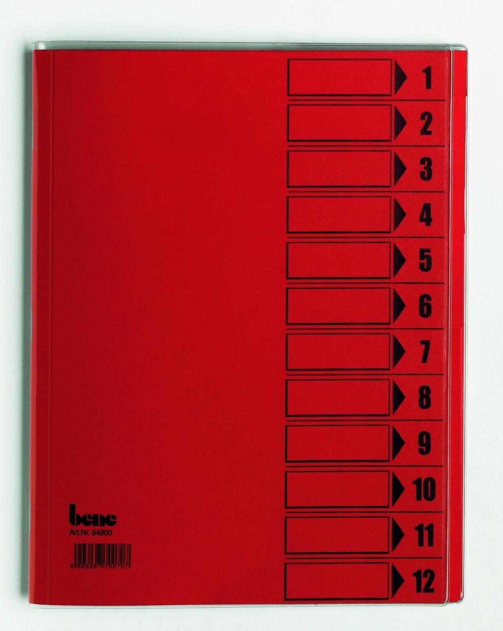 bene Ordnungsmappe DIN A4 12-Fach rot