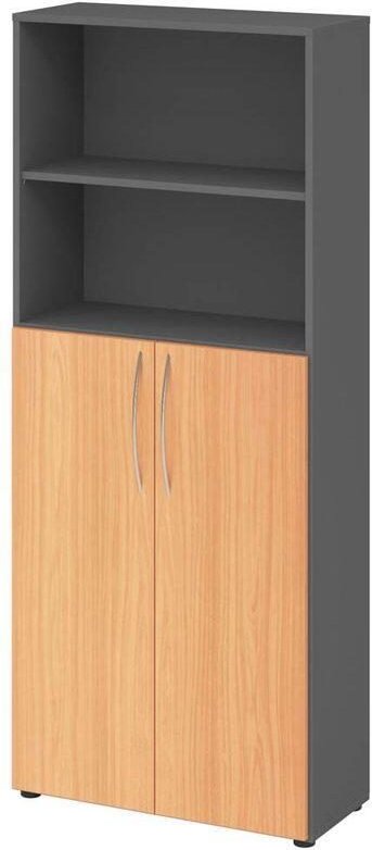 HAMMERBACHER Regalschrank 4770, V4770/G/6/BM grafit, buche