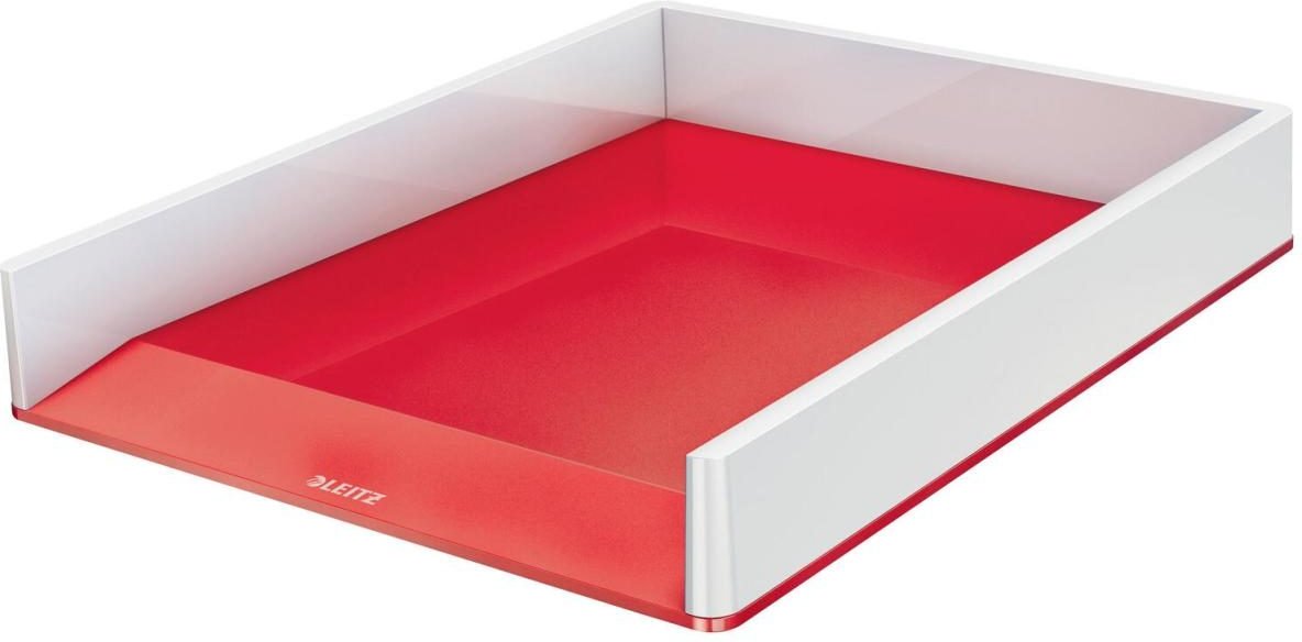 Thumbnail - LEITZ Briefablage WOW Duo Colour DIN A4 perlweiß/rot