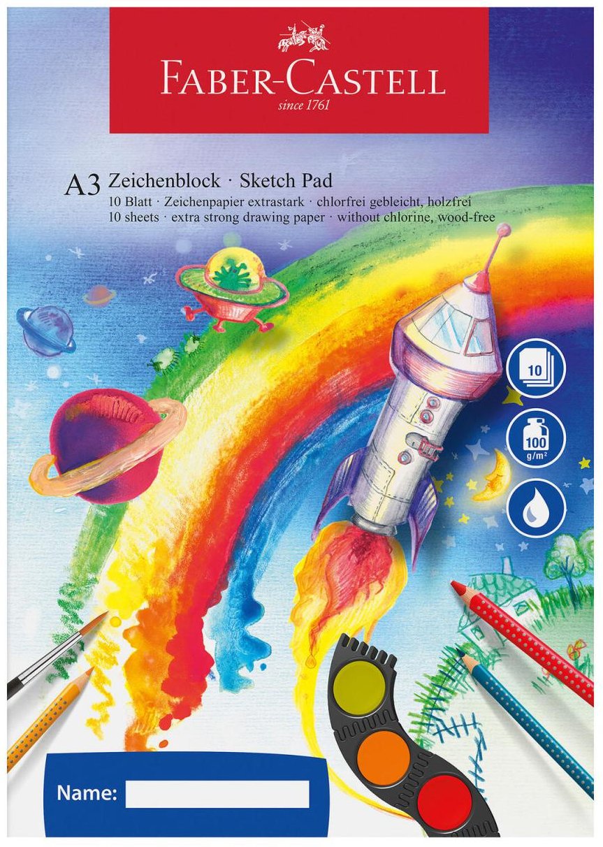 FABER-CASTELL Zeichenblock DIN A3 10 Blatt