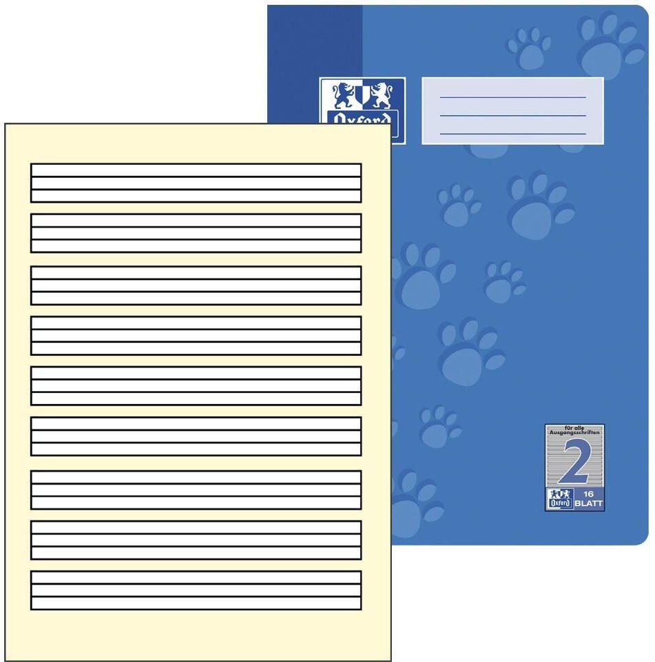 OXFORD Schulheft liniert DIN A4 16 Blätter