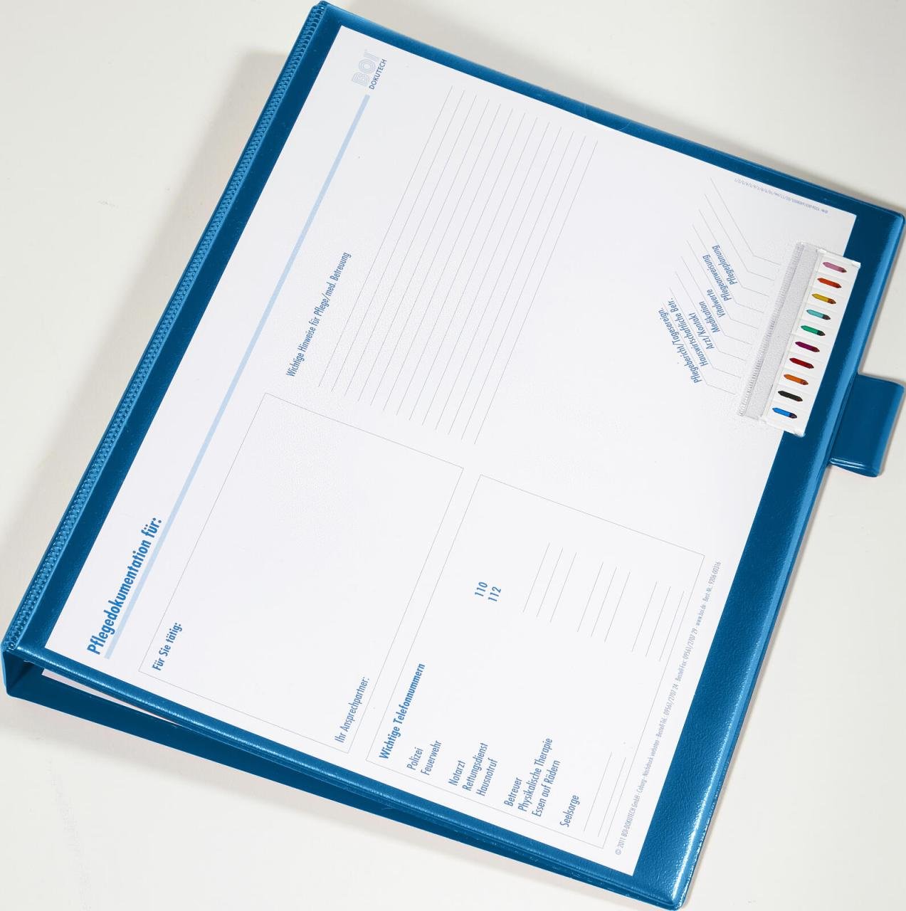 BOI DOKUTECH Patienten-Dokumentationsmappe 2-Ringe DIN A4 3.5 cm blau