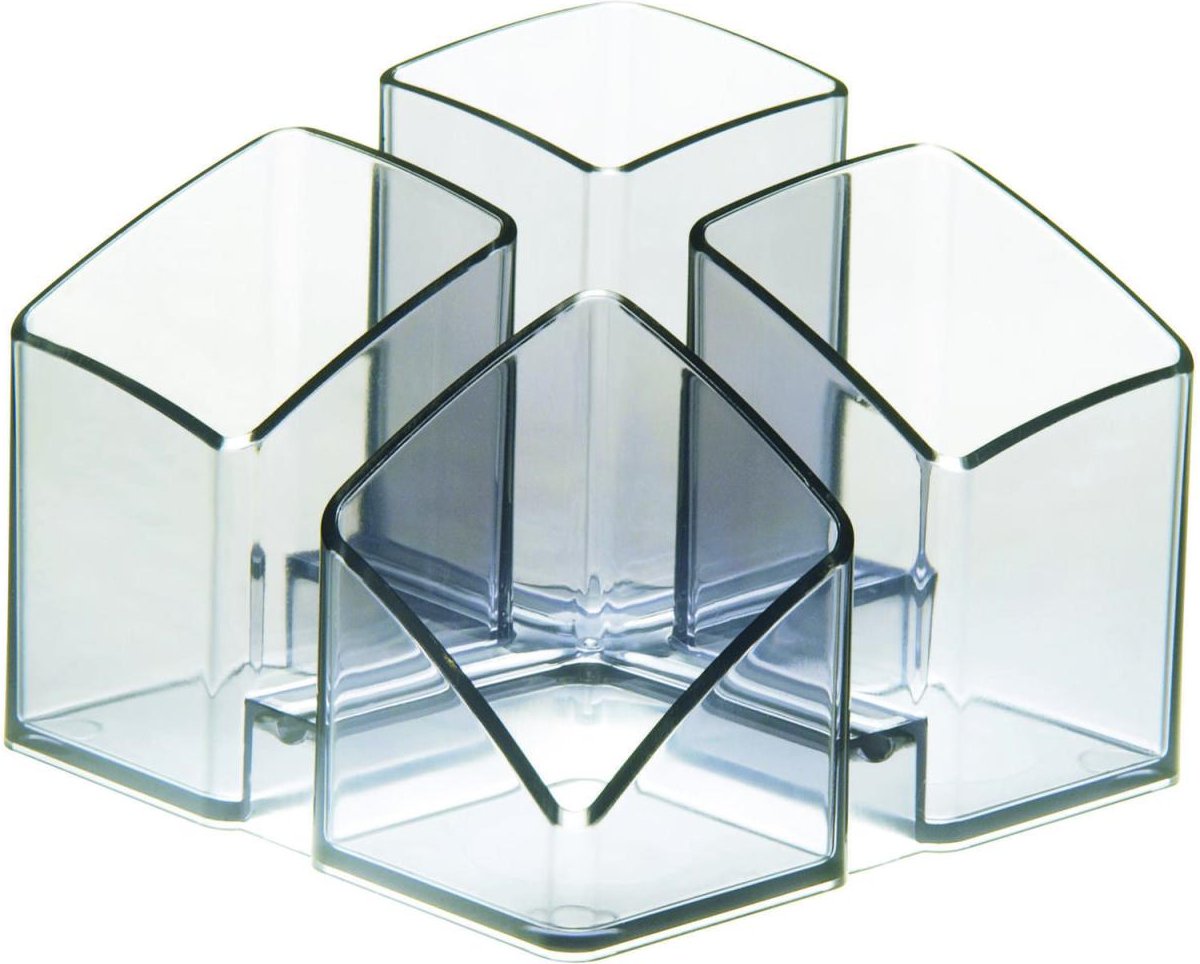 HAN SCALA Stiftehalter 12,5 x 12,5 x 10,0 cm grau-transparent