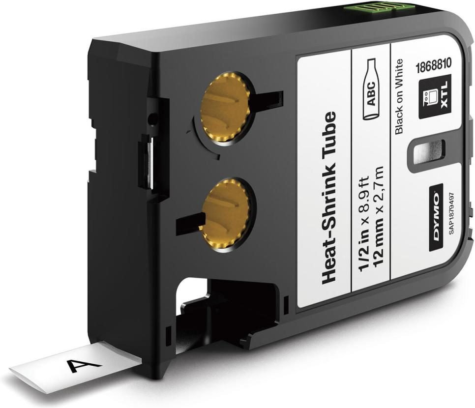 DYMO® Original XTL Heisschrumpfschlauch, schwarz auf weiss, für XTL 300/500, Polyolefin, endlos