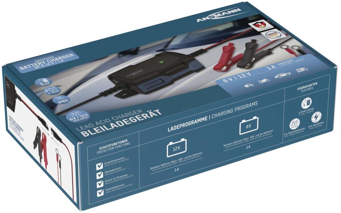 ANSMANN Autobatterie-Ladegerät BC 6-12V, 1A