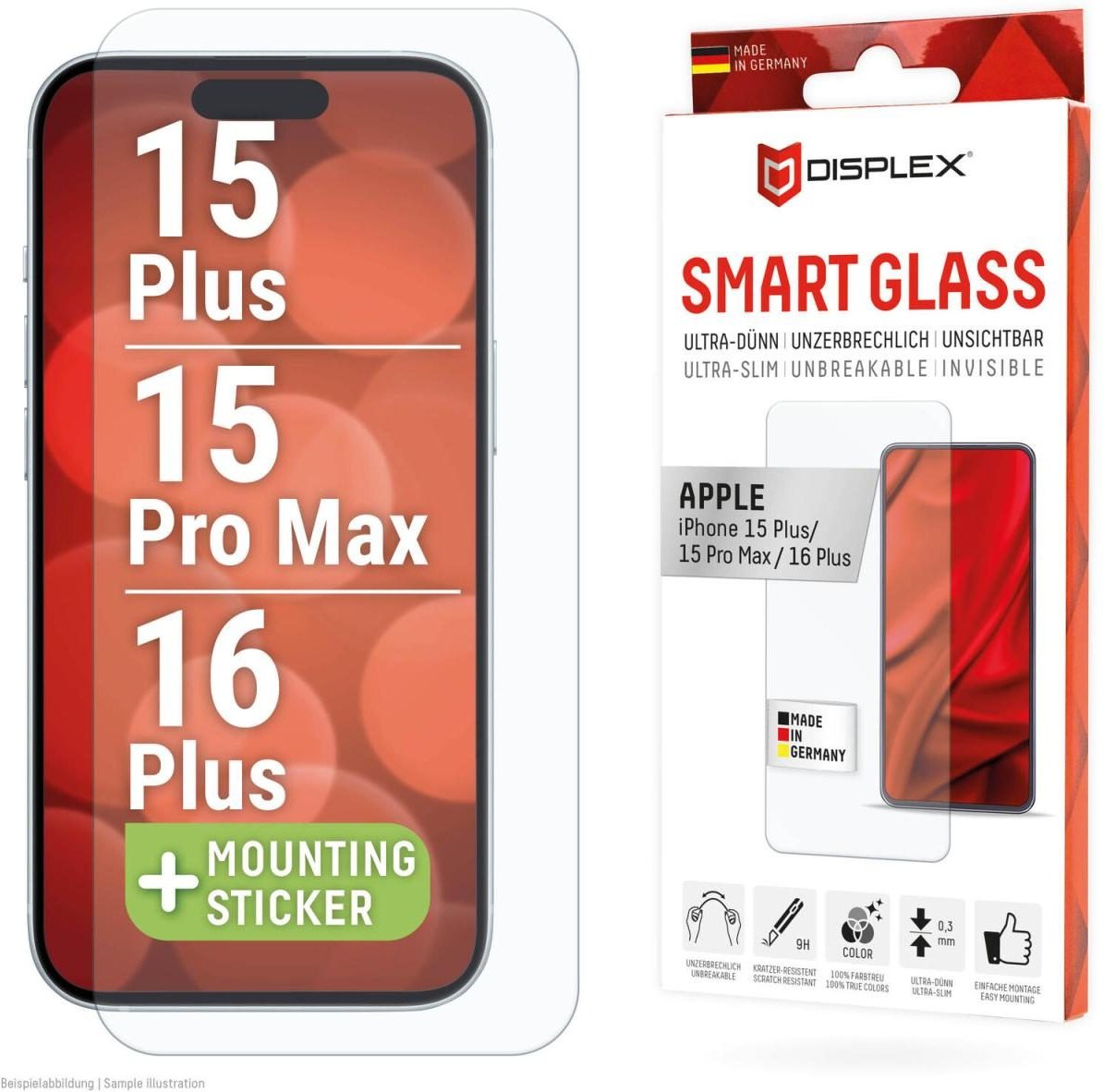 Thumbnail - DISPLEX Smart Glass für Apple iPhone 15 Plus/15 Pro Max/16 Plus