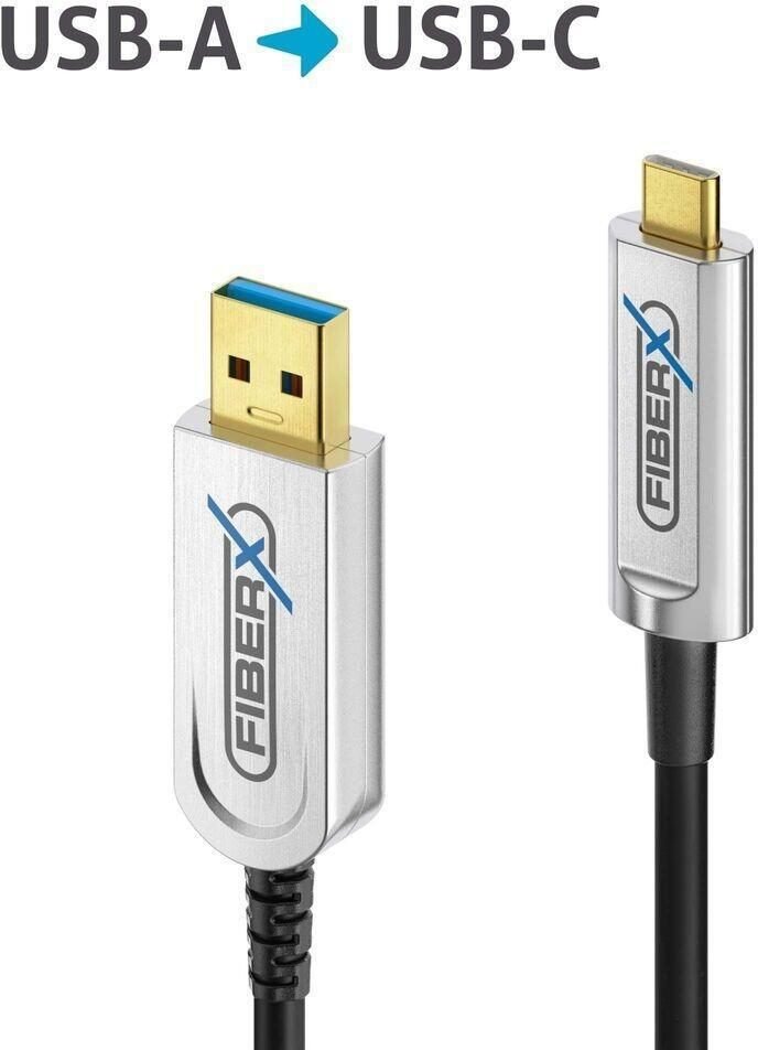 FiberX Serie - USB 3.1 Glasfaser Kabel - USB-A USB-C - 30m