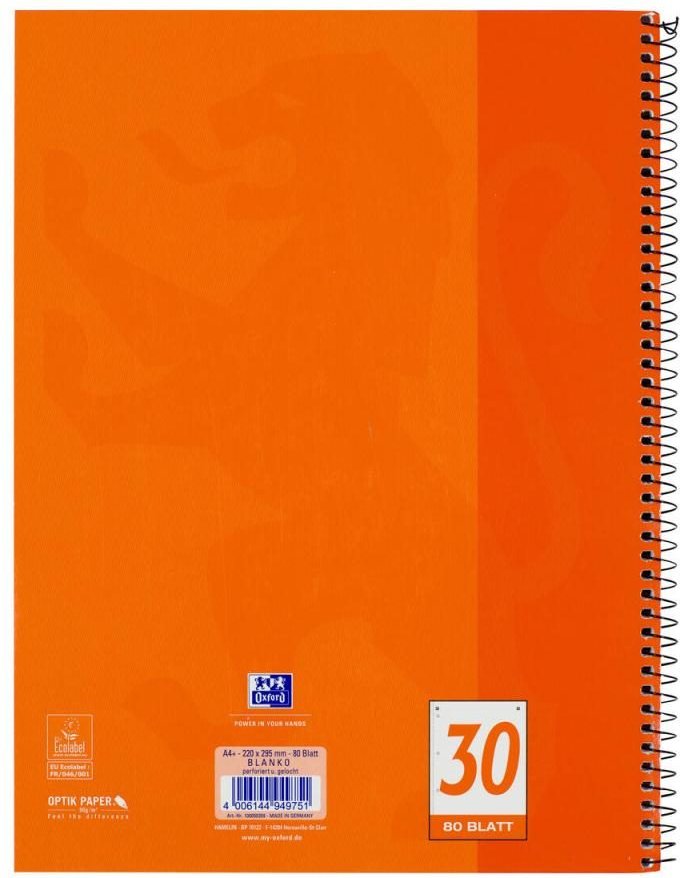 OXFORD Collegeblock DIN A4 blanko