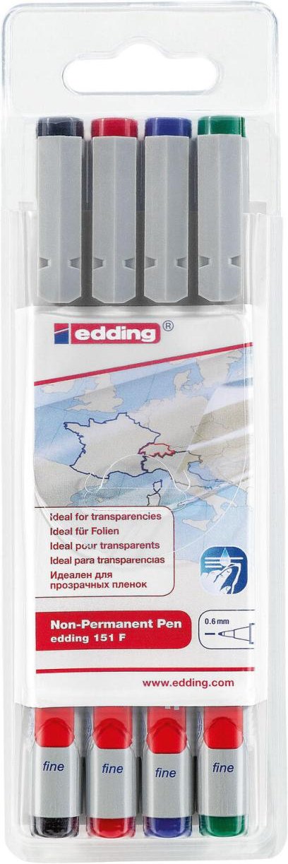 edding 151 F non-permanent Folienstifte-Set 0.6 mm Mehrfarbig