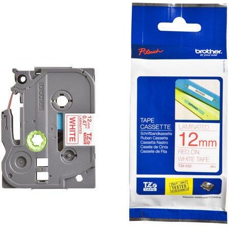 Brother Original P-Touch Farbband rot auf weiß (TZE-232)