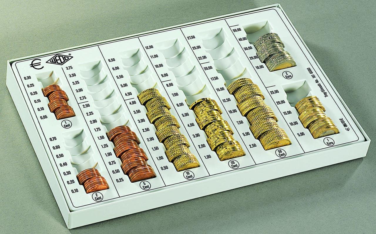 WEDO Zählbrett lichtgrau 26,8 x 16,5 x 3,5 cm