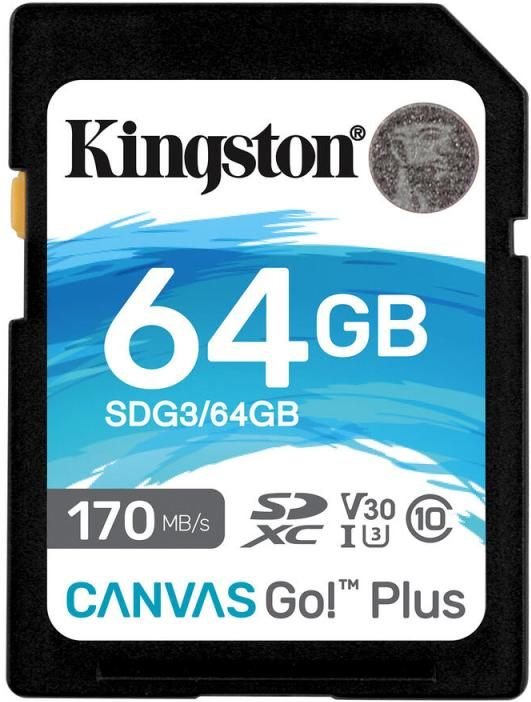 Kingston Technology 64GB SDXC Canvas Go Plus 170R C10 UHS-I U3 V30 Speicherkarte 64 GB