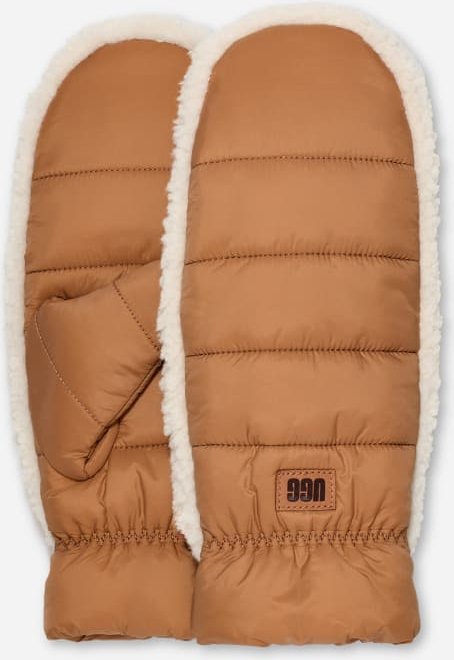 Fäustlinge aus UGG®fluff für Damen in Brown, Größe S/M, Nylon/Recycelte Materialien