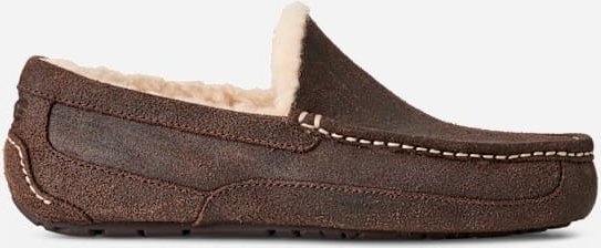 Thumbnail - UGG® Ascot Distressed Lederslipper für Herren in Dusted Cocoa, Größe 45, Veloursleder