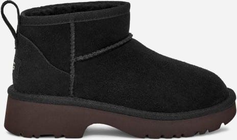UGG® Classic Ultra Mini New Heights Boot für Kinder in Black, Größe 31, Veloursleder