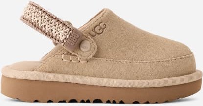 Thumbnail - Goldenstar UGG®braid Clog für Kinder in Brown, Größe 27.5, Veloursleder