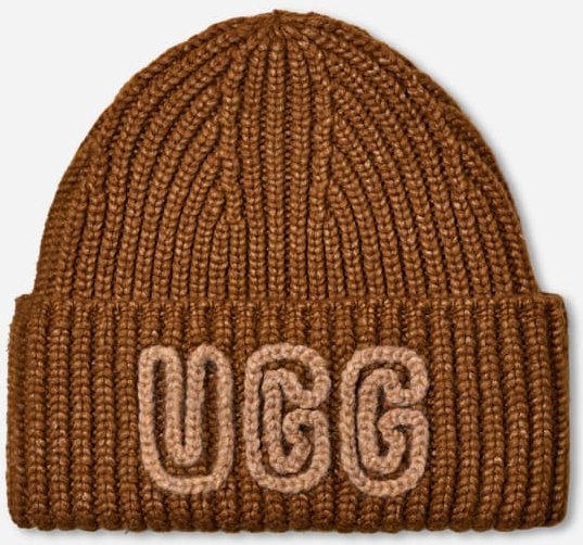 UGG® Ribbed Beanie aus dickem Material für Damen in Deco, Größe O/S, Acrylmischung