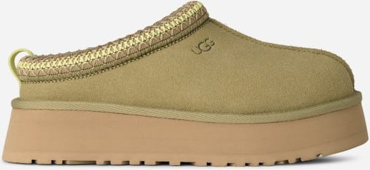Thumbnail - UGG® Tazz II für Damen | Lammfell-Slipper auf in Muted Brass, Größe 41, Veloursleder