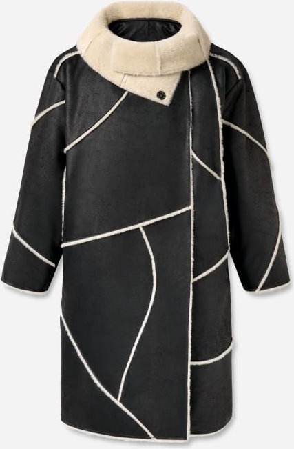 UGG® Emberlynn LuxeFluff Mantel für Damen in Black, Größe L/XL, Polyester