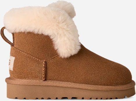 UGG® Classic Mini Posy Boot für Kinder in Brown, Größe 35, Wildleder