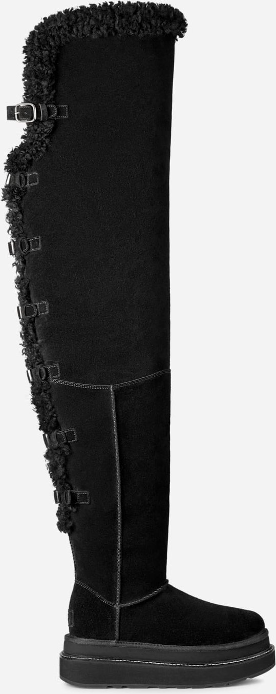 UGG® sacai Overknee-Boot für Damen in Black, Größe 39, Veloursleder