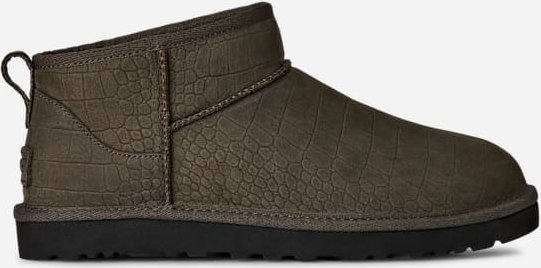 UGG® Classic Ultra Mini Embossed Boot für Herren in Dense Smoke, Größe 41, Nubukleder