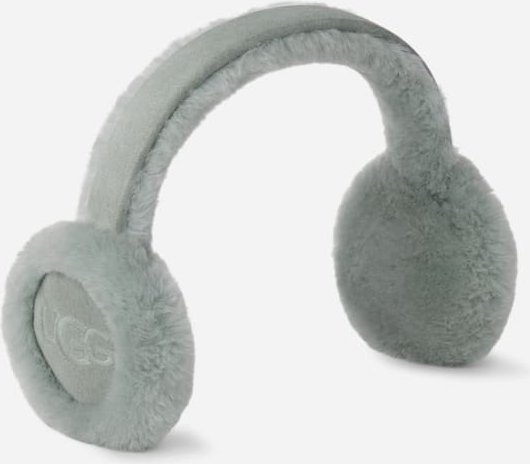 Bestickte UGG® Ohrenschützer aus Lammfell für Damen | UGG® EU in Grey Mist, Größe O/S, Schaffell