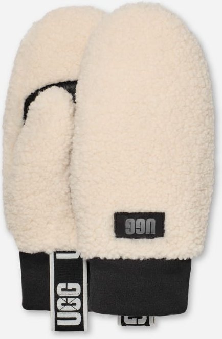 Fäustlinge aus UGG®fluff mit Logo-Tape für Damen in Nimbus, Größe S/M, Fleece
