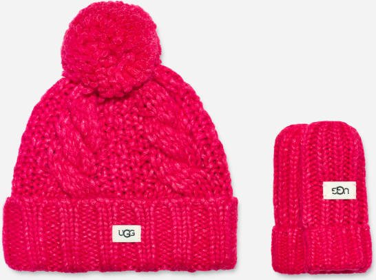 UGG® Strickset für Kleinkinder in Cerise, Größe O/S, Acrylmischung
