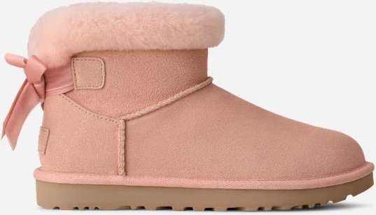UGG® Classic Mini Bailey Mixed Schleife Boot für Damen in Beige Blush, Größe 39, Wildleder