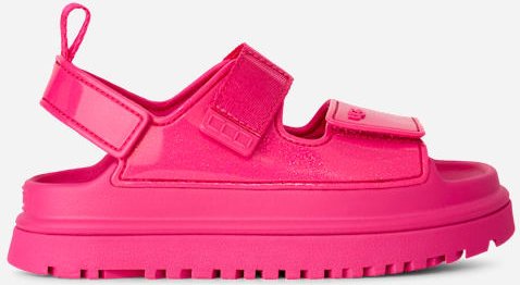 UGG® GoldenGlow Glossy Sparkles Sandale für Kinder in Deep Coral, Größe 33.5