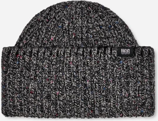 UGG® Confetti Beanie mit breitem Umschlag für Herren in Black, Größe O/S, Acrylmischung