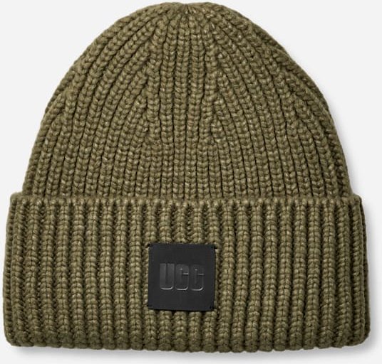 UGG® Breit gerippte Beanie für Herren in Green, Größe O/S, Polyestermischung
