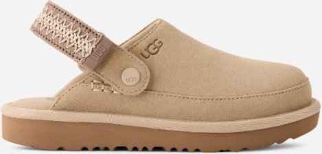 Thumbnail - Goldenstar UGG®braid Clog für Kinder in Brown, Größe 35, Veloursleder