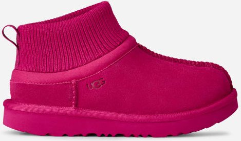 UGG® Classic Ultra Mini Stretch Cuff Boot für Kinder in Dark Peony, Größe 36, Veloursleder/Textil/Recycelte Materialien