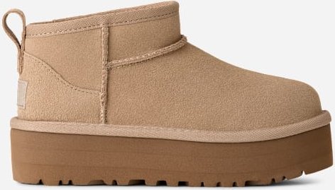 UGG® Classic Ultra Mini Plateau-Boot für Kinder | UGG® EU in Beige, Größe 33.5, Wildleder