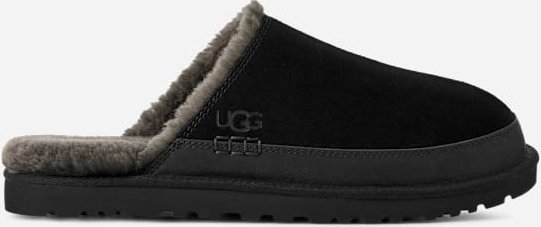UGG® Leisure Nomad Slide für Herren in Black, Größe 41, Veloursleder/Leder