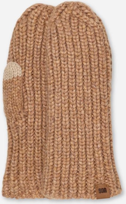 UGG® Grobe Rippstrickfäustlinge für Damen in Beige, Größe O/S