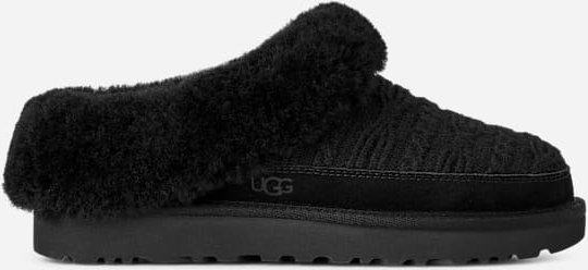 Thumbnail - ClUGG®ette Cabelle Knit Slipper für Damen in Black, Größe 36, Veloursleder/Strick