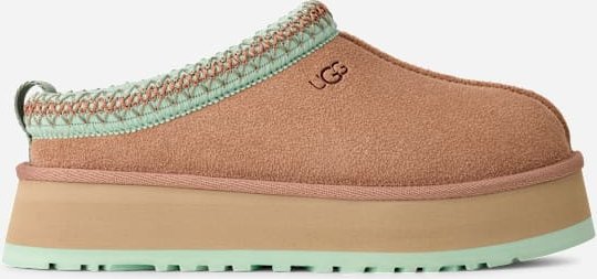 UGG® Tazz II für Damen | Lammfell-Slipper auf in Brown/Pink, Größe 39, Wildleder