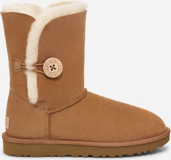 UGG® Short Bailey Button II Boot für Damen in Brown, Größe 43, Twinface