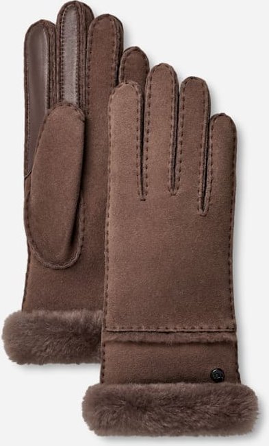 UGG® Smartphone-Handschuhe mit Nähten für Damen | UGG® EU in Allspice, Größe L, Schaffell