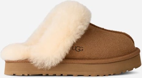 Thumbnail - UGG® Disquette Slipper für Kinder in Brown, Größe 35, Veloursleder