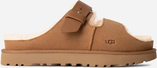 Thumbnail - UGG® Greenport Slide mit Riemen für Damen in Brown, Größe 40, Veloursleder