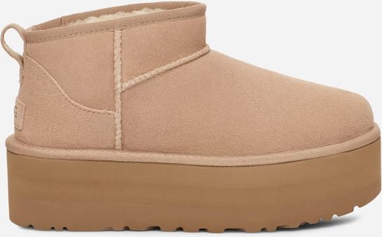 Thumbnail - UGG® Classic Ultra Mini Plateau-Boot für Damen | UGG® EU in Beige, Größe 43, Veloursleder