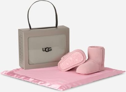 UGG® Classic Boot und Lovey Decke für Kinder in Ribbon Candy, Größe 16, Fleece/Wildleder