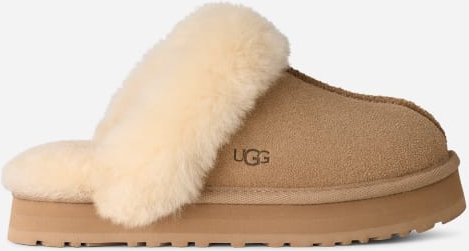 UGG® Disquette Slipper für Kinder in Beige, Größe 36, Veloursleder
