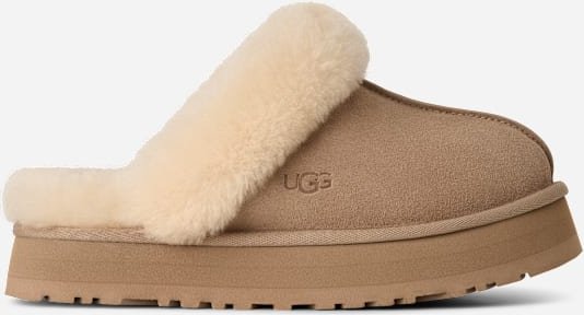 UGG® Disquette Hausschuh für Damen | UGG® EU in Beige, Größe 36, Wildleder