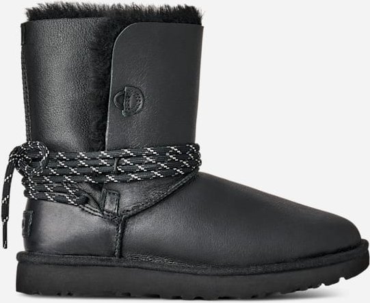 Thumbnail - UGG® Classic Bailey Tie Boot aus Leder für Damen in Black, Größe 38, Schaffell